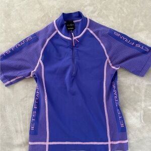 Iets Frans Purple and Blue Zip-Up Top